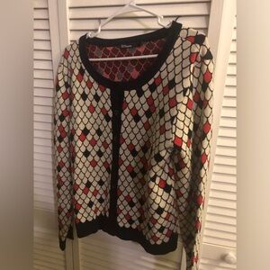 Dear Creatures Modcloth Cardigan Sweater Women’s White Cream Red Mermaid Size XL